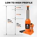 Jack Boss Bottle Jack 6 Ton (12,000 LBs) Hydraulic Car Jack, Fit for Auto Truck Repair and House Lift, Orange
