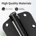 2 Pack Self Closing Door Hinges, Spring Hinges Self Closing 3.5 Inch with 5/8'' Radius Corners, Adjustable Tension for Garage, Front, Back Door, UL Listed, Left and Right Hand, Matte Black