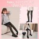 Fleece Lined Tights Sheer Girls, Kids Fake Translucent Warm Thermal Thick Leggings Pantyhose Pants for Winter (Black)