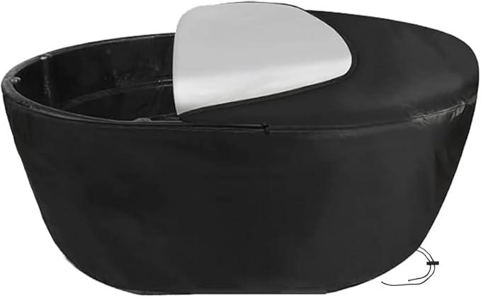 Waterproof Stock Tank Cover for 100 Gallon Stock Tank Oval,53" Outdoor Stock Tank Cover,420D Tear-Resistant, UV Resistant, All Weather Protection, Black(53"L x 21"W x 35"H)