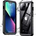 for iPhone 13 Case,[IP68 Waterproof][Built-in Screen & Lens Protector ][Military Grade Shockproof] Full Body Heavy Duty Protection Durable Phone Cover, Black