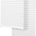 SEEYE Light Filtering Temporary Blinds Cordless Shades Fabric Pleated Fabric Shade Easy to Cut and Install, 48" W x 72" L - 2 Pack, White, with 4 Clips