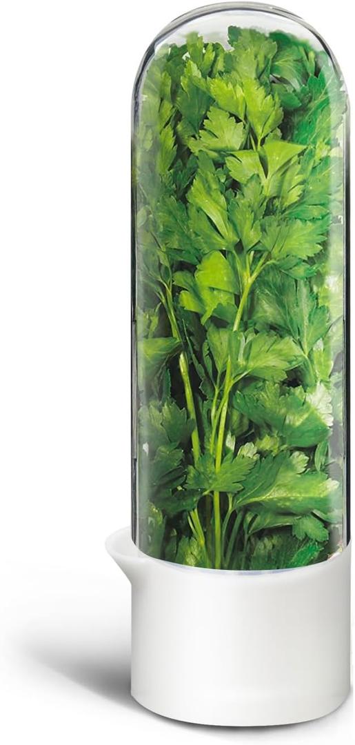 Herb Keeper for Refrigerator, Herb Saver for Refrigerator, Vegetable Preservation Bottle for Cilantro, Mint, Parsley, Asparagus, Keeps Greens Fresh for 2-3 Weeks (2PCS)