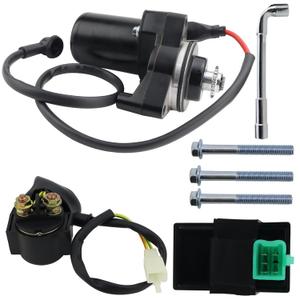 3 Bolt Starter & Relay & CDI for 50cc 70 cc 90cc 100 cc 110cc 125 cc ATV Dirt Bikes Go Karts Chinese Pit Bike Quad 4 Wheelers Dune Buggy Sandrail SSR Roketa Taotao Jonway SunL, Matte Black