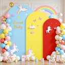 Red Yellow Blue Arch Backdrop Cover Set of 3-6ft, 6.6ft, 7.2ft Arch Covers Stretchy Backdrop Spandex Arch Stand Covers for Birthday Party Baby Shower Wedding Banquet Photo Background Decorations