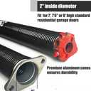 Garage Door Torsion Spring Set, Pair of 2" Electrophoresis Coated Garage Door Spring Replacement with 2 Non-Slip Winding Bars and Bearing, Minimum 16000 Cycles (.262x2x36)