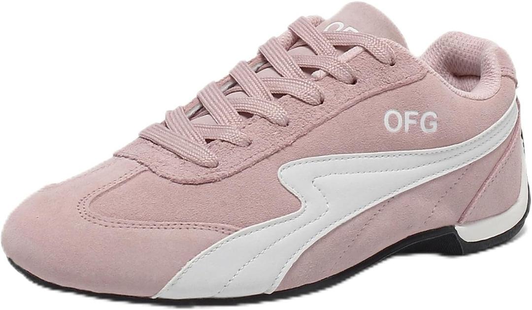 OFG Women's Fashion Retro Sneakers Slip-Resistant Walking Shoes Lace Up Low Top Causal Tennis Skate Shoes