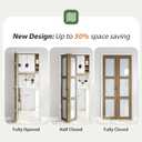 FREDBECK Bifold Door for 36x80 Opening (Double 18x80),Glass Interior Doors