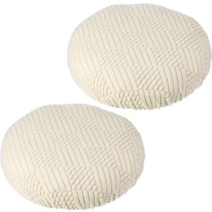 PATIKIL Stool Covers Round, 2 Pcs Elastic Bar Stool Covers Washable Stool Cushion Slipcover Stretchy Bar Chair Seat Cover for 14.2-17.7inch Chair, Beige