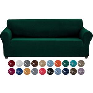 Joccun Christmas Stretch Couch Cover Slipcovers, 1-Piece Sofa Covers for 3 Cushion Couch Spandex Jacquard Washable Furniture Protector Cover for Living Room,Kids,Pets(Sofa,Hunter) (Large78"-94")