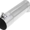 Motoforti 2" ID Inlet Turn Down Exhaust Tip T304 Stainless Steel Surface Polishing Mandrel Bend Elbow Tube 9.1" Overall Length Suitalbe for 2" OD Tailpipes (Silver Tone)