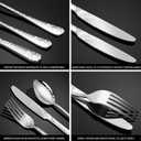 40 Piece Silverware Set, Stainless Steel Flatware Cutlery Set Service for 8, Mirror Polished Tableware Eating Utensils Set for Home Kitchen, Include Knife Fork Spoon Set, Dishwasher Safe