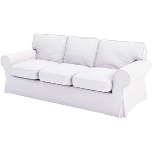 The Heavy Duty Cotton Ektorp 3.5 Seat Width: 98" (Not Regular 3 Seat) Sofa Cover Replacement Compatible for IKEA Ektorp Three and Half Sofa Cover, an Ektorp Sofa Slipcover Replacement (Pure White)