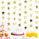 Star Garland, Glitter Gold Star Garland Banner, 66Feet Double Side Star Hanging Bunting Banner Backdrop Little Star Paper Hanging Decor for Valentines Day Graduation Birthday Wedding Party Decorations