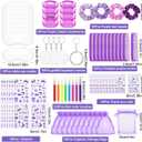 Daifunli 256 Pcs Spa Sleepover Party Supplies for 16 Women Spa Sleep Eye Mask Pens Hair Bands Combs Pajama Slumber Party Favors for Birthday Sleepover Bachelorette Supplies(Purple Series)