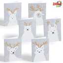 JOYIN 24 PCS Christmas Holiday Greeting Cards Collection in 6 Diverse Festive White Designs with Envelopes for Christmas Season, Present Giving, Xmas Cute Cards, Wintertime Gifts Cards