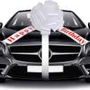 WILLBOND Large Happy Birthday Car Bow for Vehicle, 20 Inches, White