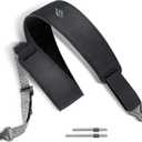 enya Magnetic Strap for Guitar, Bass, and Ukulele - Quick Release, Single-Hand Adjustable, with Leathery Texture (Black)