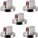 5 Pack Burner Knobs Range Oven Dial Knob Replacement for Samsung FX510BGS/XAA-01 NX58F5300SS/AA-00 NX58F5500SS/AA-01 NX58F5500SS/AA-00 FX710BGS/XAC-00, FX510BGS/XAA-02 FX510BGS/XAA-00 FX710BGS/XAA-03