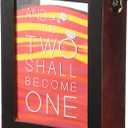 Roowest Unity Sand Ceremony Shadow Box Two Become One Rustic Shadow for Wedding Wood and Clear Acrylic Sand Box for Vow Renewal Beach Home Decor 6 x 8.5 x 3 Inches