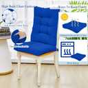 Juexica 4 Sets Outdoor Patio Chair Cushions Seat High Back Tufted Pillow Replacement Rocking Chair Cushions Pads for Patio Summer Seasonal Indoor Home Office(Royal Blue)