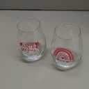 6 Pcs Galentine's Day Wine Glasses 12 oz Pink Heart Wine Glass Stemless Valentine's Day Cups Gifts Bulk for Women Friends Ladies Girls Night Galentine's Party Favors Decorations (Stylish)