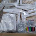 Children's Table and Chair Set Suitable for Boys and Girls Age 2-12 Height Adjustable Table top Can be Painted with 6 Seats Suitable for Family Learning Daily use (Wood Color)