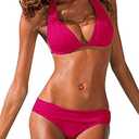Womens Halter Padded Top Push up Bikini Set Two Piece Bathing Suit S