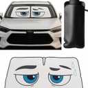 ApexGear Windshield Sun Shade Umbrella  Foldable Retractable Cover for Car Front Window  Compact UV Blocker  Heat Reflective Sunshield  Interior Cooling Protection (Large (56 x 31 in))