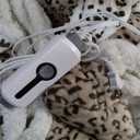 Electric Heated Blanket Queen Size 84"x90" - Dual-Sided with Microplush & Sherpa Fabric, 4 Heat Settings & 10 Hours Auto Off - Beige Leopard Print