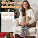 Justay 5 Pairs Wool Socks for Women - Winter Thick Boot Cozy Crew Vintage Soft Calf Knit Warm Socks Gifts (One Size, Blue Green Black Dark Grey Light Grey)