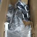 KKTONER Fashion Nine-Grid Salon Stool with Wheels 3.15-inch Thick Cushion Height Adjustable Swivel Stool Chair Smooth Gliding for Tattoo Facial Massage Spa (Black)