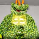 Kids Dinosaur Onesie Costume for Boys and Girls Green Triceratops Costume for Halloween Dress-up Party Cosplay(4-14Y) 4-6Y