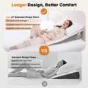 Vekkia 34" Extra-Long Wedge Pillow, Back & Arm Support, Bed Wedge Pillow for Sleeping After Surgery, Acid Reflux, Snoring Relief, Removable Washable Cover & Double Side Pockets, 7.5" Height, White