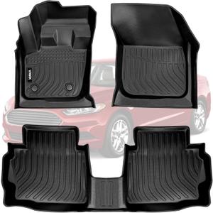 VIWIK Floor Mats for Ford Fusion 2013-2016 & for Lincoln MKZ 2013-2016, TPE Rubber Car Mats All Weather Custom Floor Liners for Fusion & MKZ Front & Rear Non-Slip Odorless