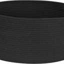 MEGASKET Black Woven Storage Basket, 17"x12"x8" Cotton Rope Baskets for Organizing Dog Toy, Gift, Book, Towel, Cloth, Shoe, Decorative Wicker Storage Bin for Shelves, Closet, Bathroom, Living Room