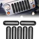 7 Packs Front Grill Mesh Inserts Clip-in Honeycomb Grille Guards,Grill Mesh Inserts Front Grille Guard Cover Trim