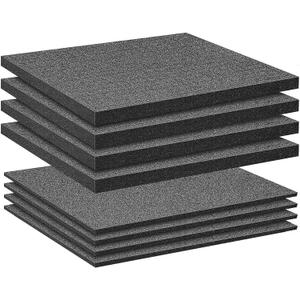 ROLLINJ 16" x 12" Pick and Pluck Foam Inserts for Tool Box 8 Pack High-Density Polyurethane Foam Sheets (40.4in + 40.8in), Customizable Toolbox Padding for Equipment, Tools, Cameras & Cases