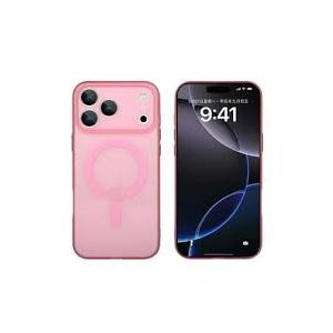 Magnetic for iPhone 17 Pro Case, Cute Wavy [Full Camera Protection][Fit for MagSafe] 1X Screen Protector + 1X Wrist Strap, Trendy Matte Women Girly Phone Case for iPhone 17 Pro 6.3", Pink