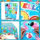 Jingmore 121 Pcs Goodbye School Hello Pool Party Tableware Set End of School Year Party Decorations Includes Plates Napkins Forks Knives Disposable Tablecloth for 24 Guests Pool Disposable Favors