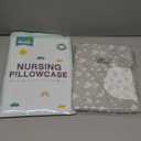 Nursing Pillow Cover 2 Pack Compatible with Boppy Pillow, 100% Jersey Cotton with Large Zipper Super Soft & Breathable & Skin Friendly for Moms/Kids, Grey & White