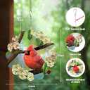 Cardinal Wind Spinners Garden Yard Decor Gift for Women Men, 12 Inch Outdoor Metal 3D Wind Spinner, Stainless Steel Hanging Wind Catchers Kinetic Sculpture for Outside Decoration