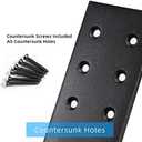 WEKIS 12 Inch Countertop Support Bracket, 3 Pack Solid Iron Heavy Duty Hidden Flat Floating Shelf Brackets, Top Mount Knee Wall Support Mantel Bracket Hardware for Wood Granite Quartz Countertop