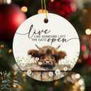 Highland Cow Ornaments, Rustic Farmhouse Highland Cow Hanging Ornaments for Christmas Tree Party Holiday Decorations, Live Like Someone Left The Gate Open Wildflower Ceramic Ornament Decor