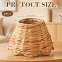 2 Pcs Rattan Lamp Shades Cover 5.5" Top x 10" Bottom x 6.6" High