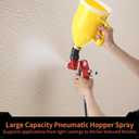 Pneumatic Texture Sprayer Hopper, 0.8 Gal, 3 Nozzles, Bent Tube for Walls | 4/6/8mm nozzles for various coatings; 50-70 PSI, G1/4 inlet; includes brushes; for stucco, plaster, ceilings, renovation