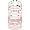 LYroo Headbands for Women Girls Non Slip - 8 Pack Wide Padded Headband Cute Floral Headbands Fashion Pearl Beaded Thin Head Bands Trendy Hair Accessories(White & Pink)