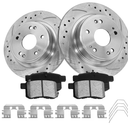 Anpulsero Brake Pads And Rotors Kit Rear Compatible with 2008-2017 Honda Accord, 2009-2014 Acura TSX, Automotive Replacement Brake Kits 31479 D1451-8447 Drilled And Slotted Rotors 281.7mm(11.1in)