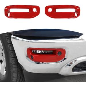 For RAM Front Fog Light Cover Trim Fit for RAM 2018-Present Red Exterior Accessories 2pcs