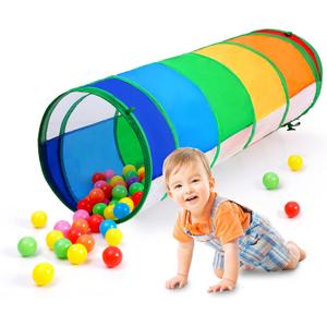 Kids Play Tunnel for Toddlers, Baby Tunnel Pop Up Tunnels for Kids to Crawl Through, Collapsible Toddler Tunnel Tent Breathable Mesh Tube Pet Crawl Indoor Outdoor Toy